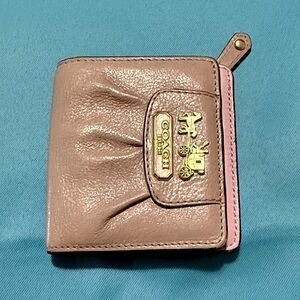 Coach Light Pink Wallet with Gold Accents